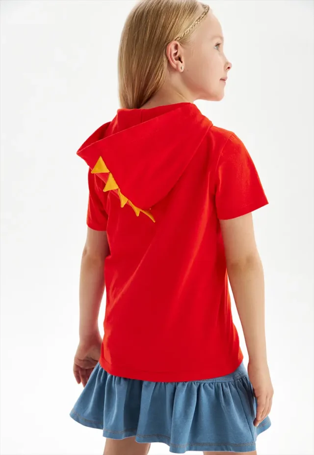 Футболка ECO cotton с принтом для девочек и мальчиков, цвет красный, размер 110 — изображение 10