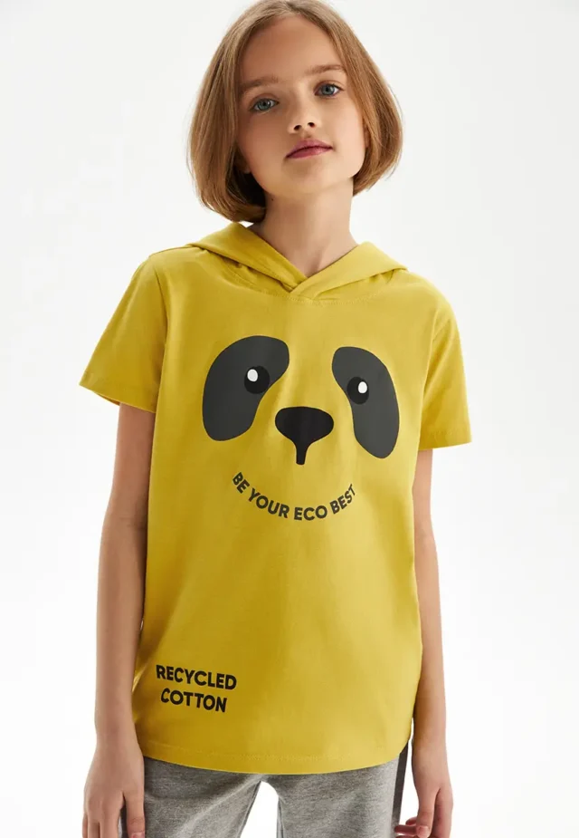 Футболка ECO cotton с принтом для девочек и мальчиков, цвет светло-зеленый, размер 110 — изображение 4
